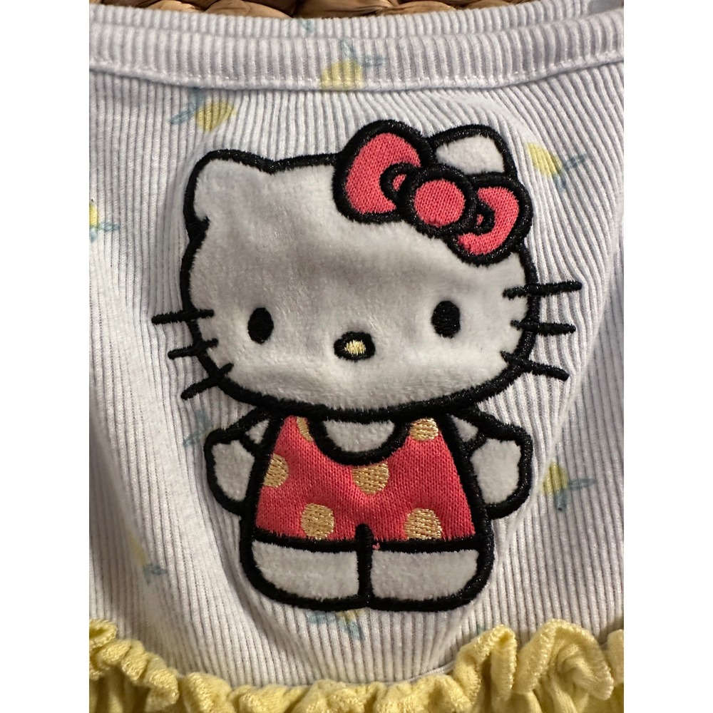 Hello Kitty Sanrio Girls Yellow Lemon Ribbed Dress Size 6/6X Spaghetti Strap